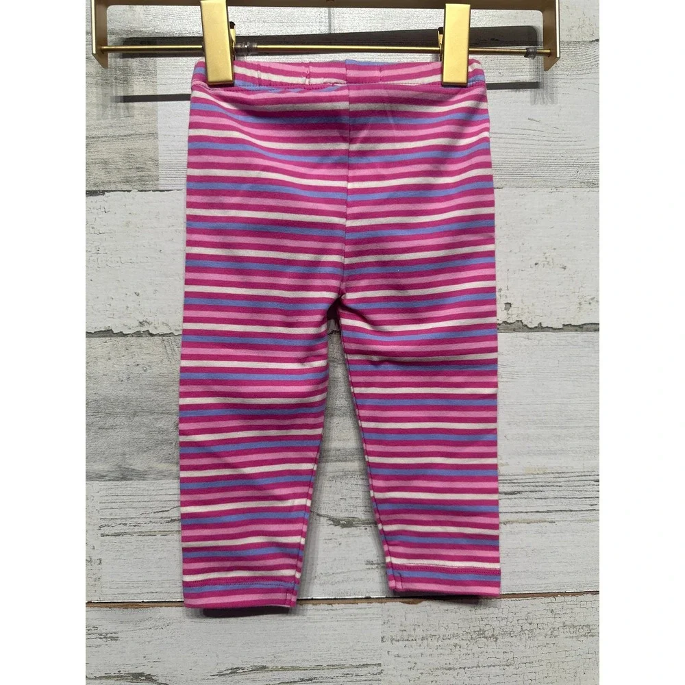 Hatley Leggings Girls 9-12M Pink Purple Striped Cotton Stretch Playwear NWT
